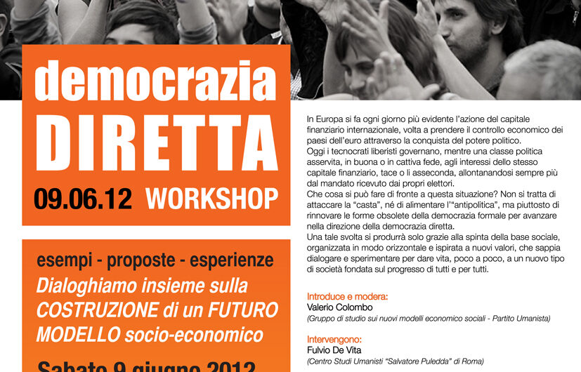 9 giugno al Workshop Democrazia Diretta a Milano