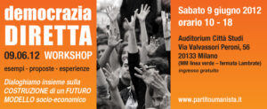 workshop democrazia diretta 9 giungno Milano