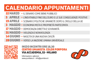 Verso una Nazione Umana Universale -Calendario Appuntamenti